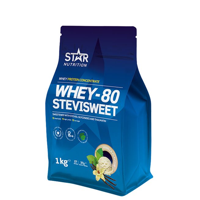 Whey-80 SteviSweet Vassleprotein 1 kg Vanilla