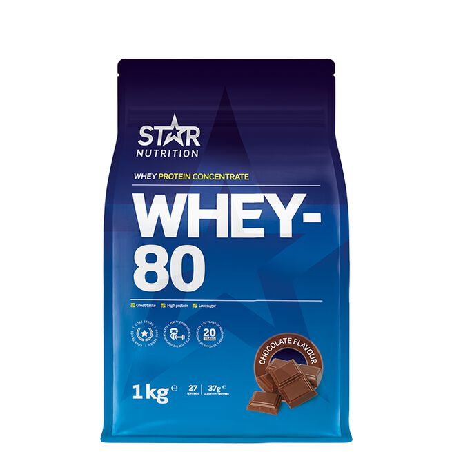 Whey-80 Vassleprotein 1 kg Choklad