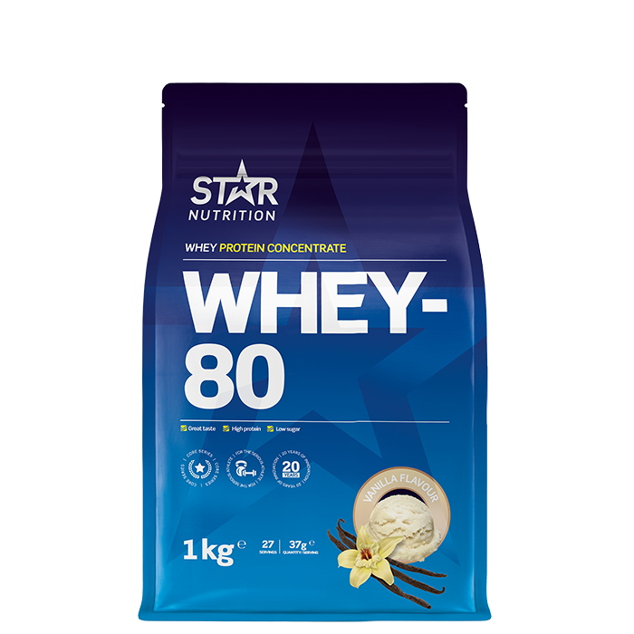 Whey-80 Vassleprotein 1 kg vanilj