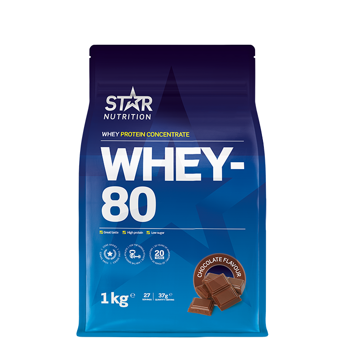 Whey-80 Vassleprotein 1 kg choklad